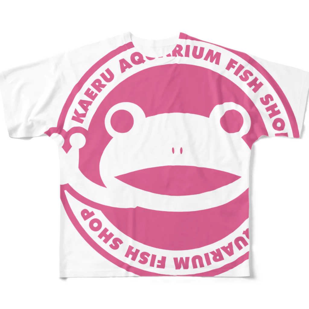 ゴッド神TVちゃんねるSHOPのかえる観賞魚店　ピンク丸ロゴ All-Over Print T-Shirt
