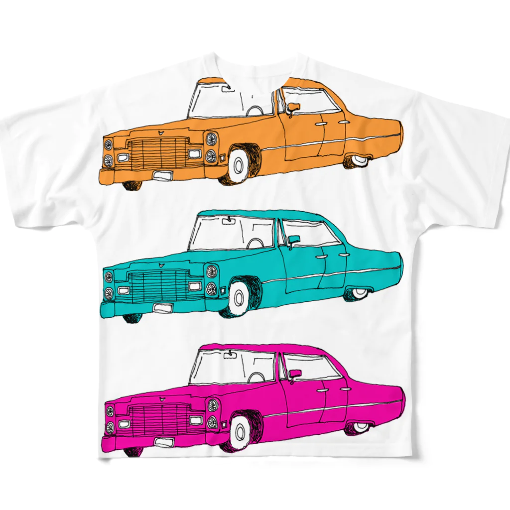 NIKORASU GOの外車外車外車 フルグラフィックTシャツ