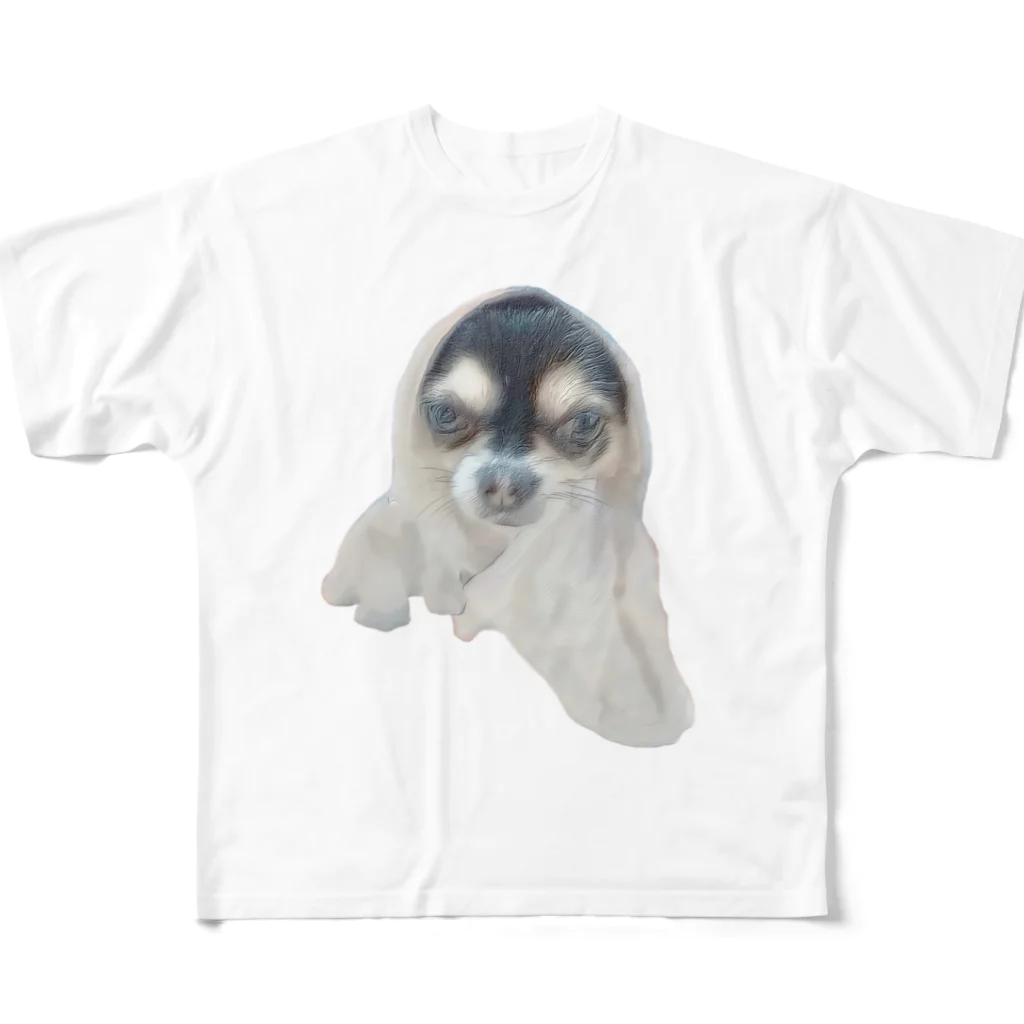 【ホラー専門店】ジルショップの可愛い＊おばけ犬＊写真アート＊チワワ All-Over Print T-Shirt