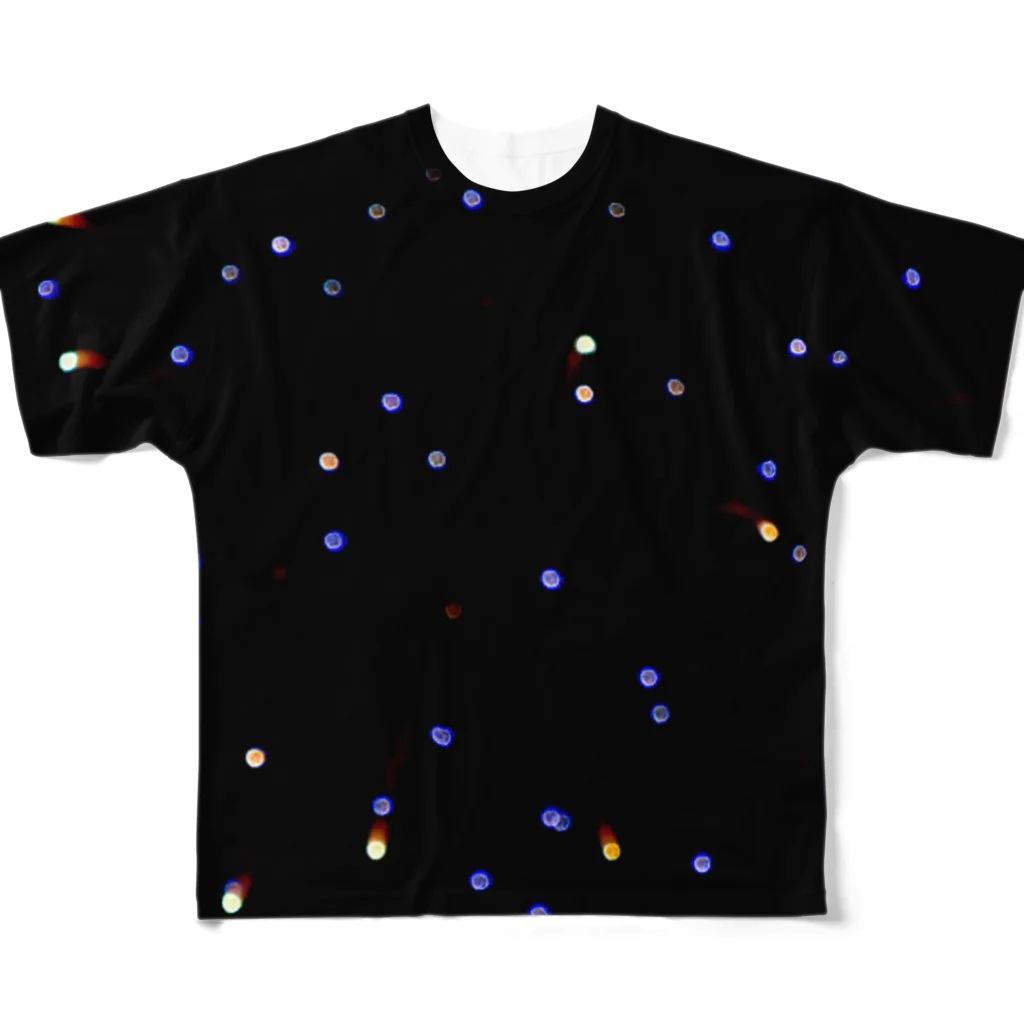 一瞬の花火の青の宇宙 All-Over Print T-Shirt