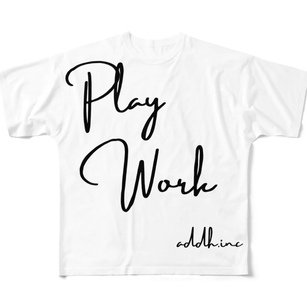 ADD Humanの_Play Work_ add Human Tshirt  All-Over Print T-Shirt