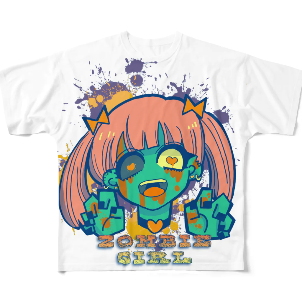 ばろうずのゾンビガール(色違い) All-Over Print T-Shirt