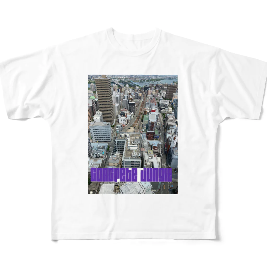 concrete jungleのOSAKA City T All-Over Print T-Shirt