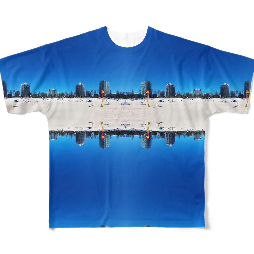 旅と、日記と、総柄。のゴールドコーストのビーチは最高 All-Over Print T-Shirt