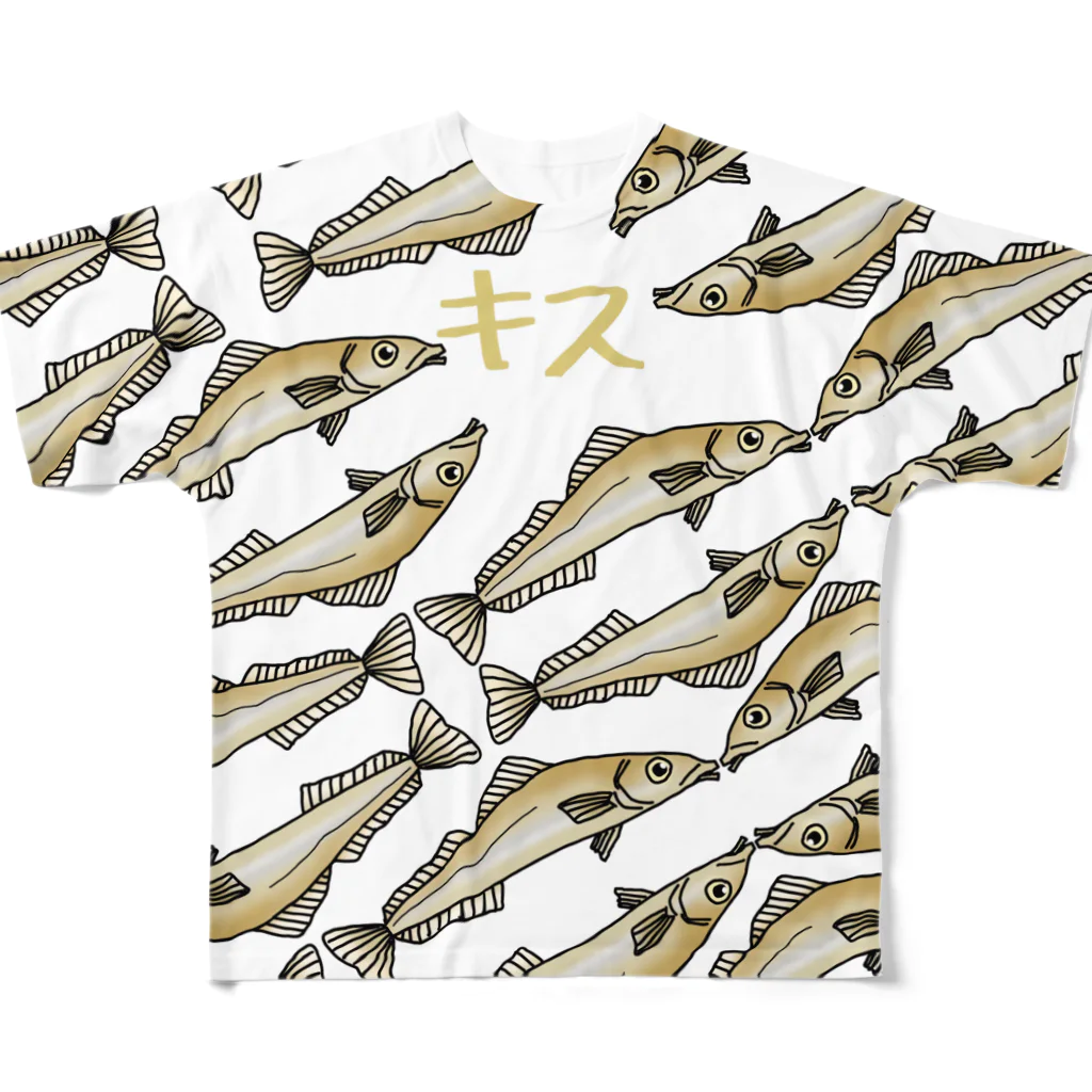 OTONOSAMAの総柄キスちゃん All-Over Print T-Shirt