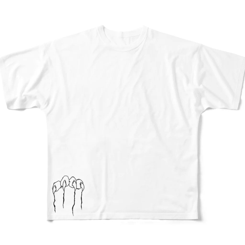 OzakiShopのシンプル　虎　白ver. フルグラフィックTシャツ