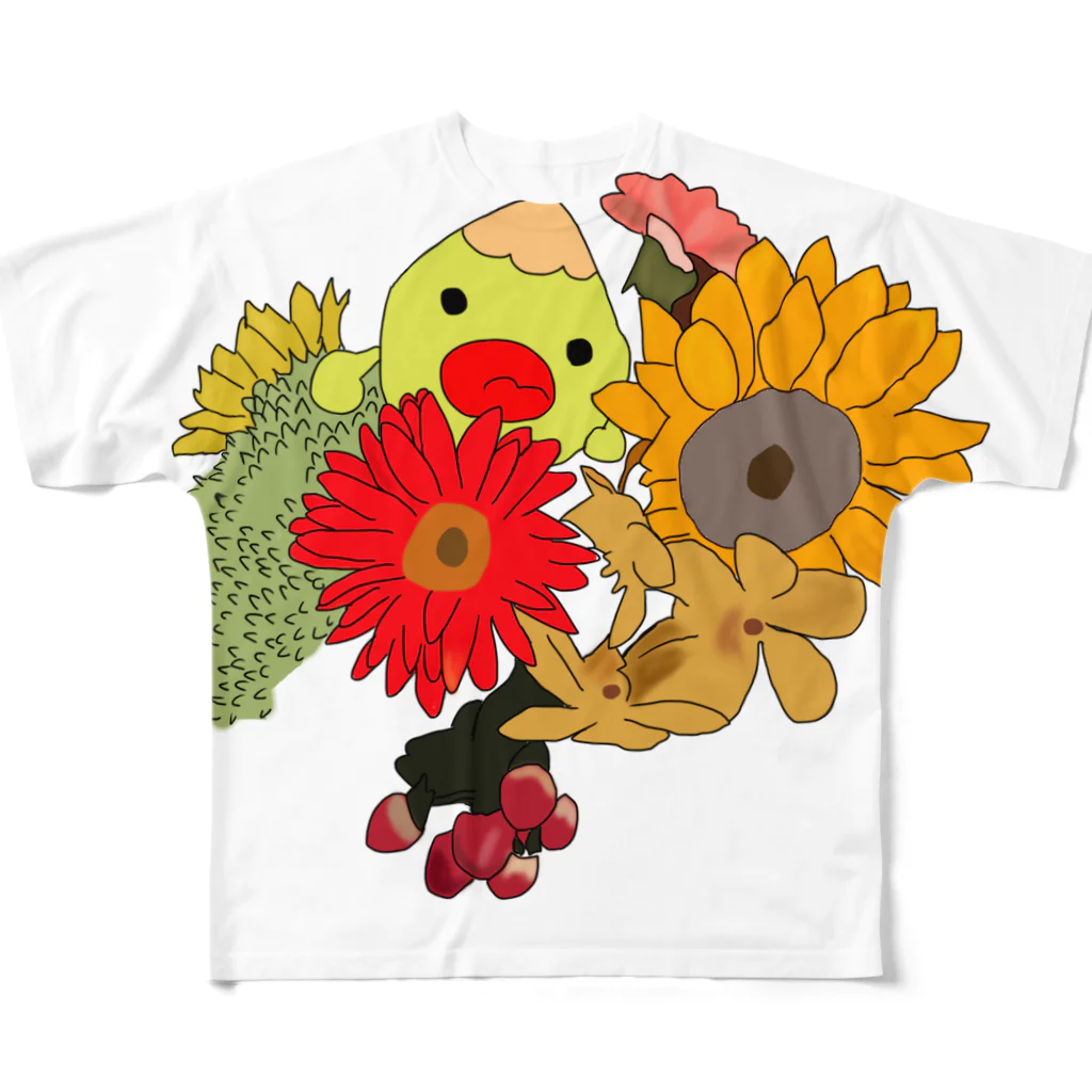 おちりバッグおわらいげきじょうの夏の花束　byコロ フルグラフィックTシャツ