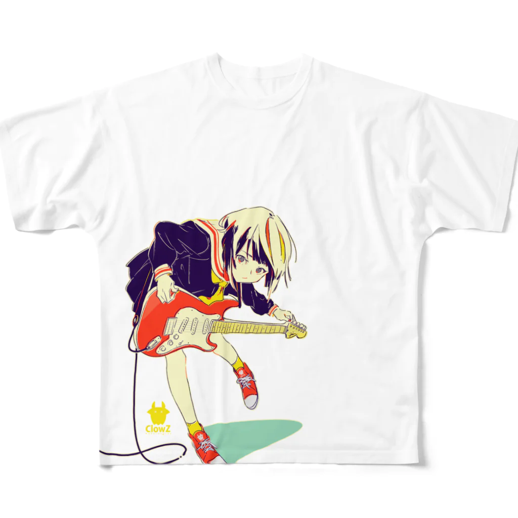 ClowZ ／ 渡瀬しぃののストラトキャスター少女 All-Over Print T-Shirt