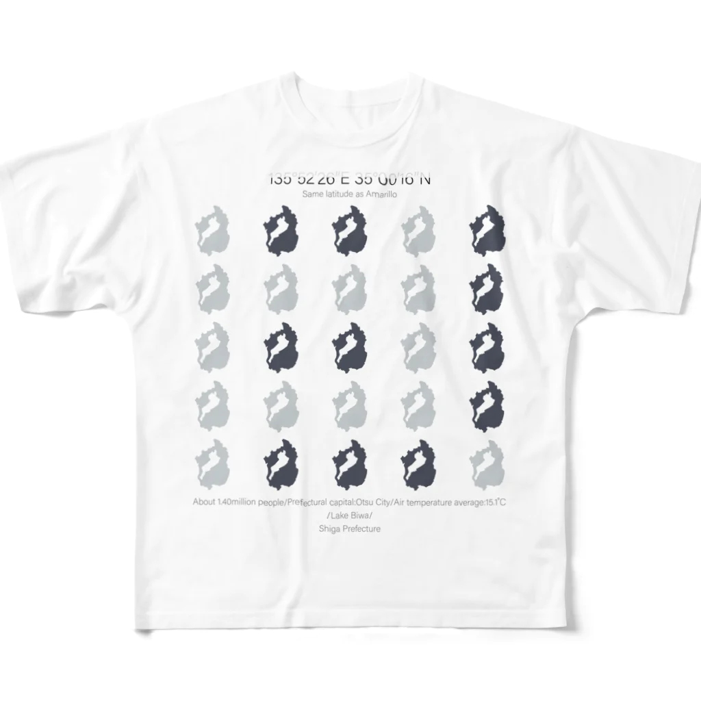 duckzの滋賀県（シガのシ） フルグラフィックTシャツ