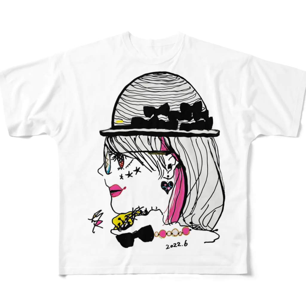 mikyacraft MIKA💓🌟赤い心臓の道化のみかちゃん All-Over Print T-Shirt