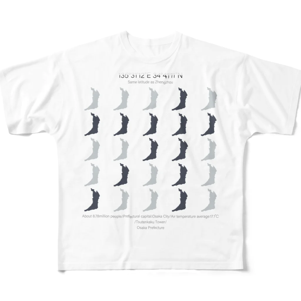 duckzの大阪府（オオサカのオ） All-Over Print T-Shirt