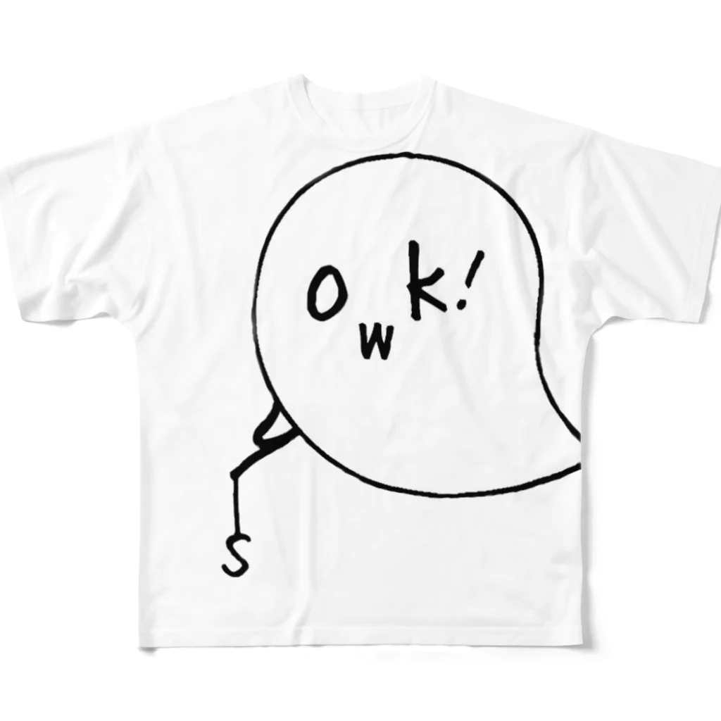showki/ShokiKusakabe Officialgoodsのowk!-kun フルグラフィックTシャツ