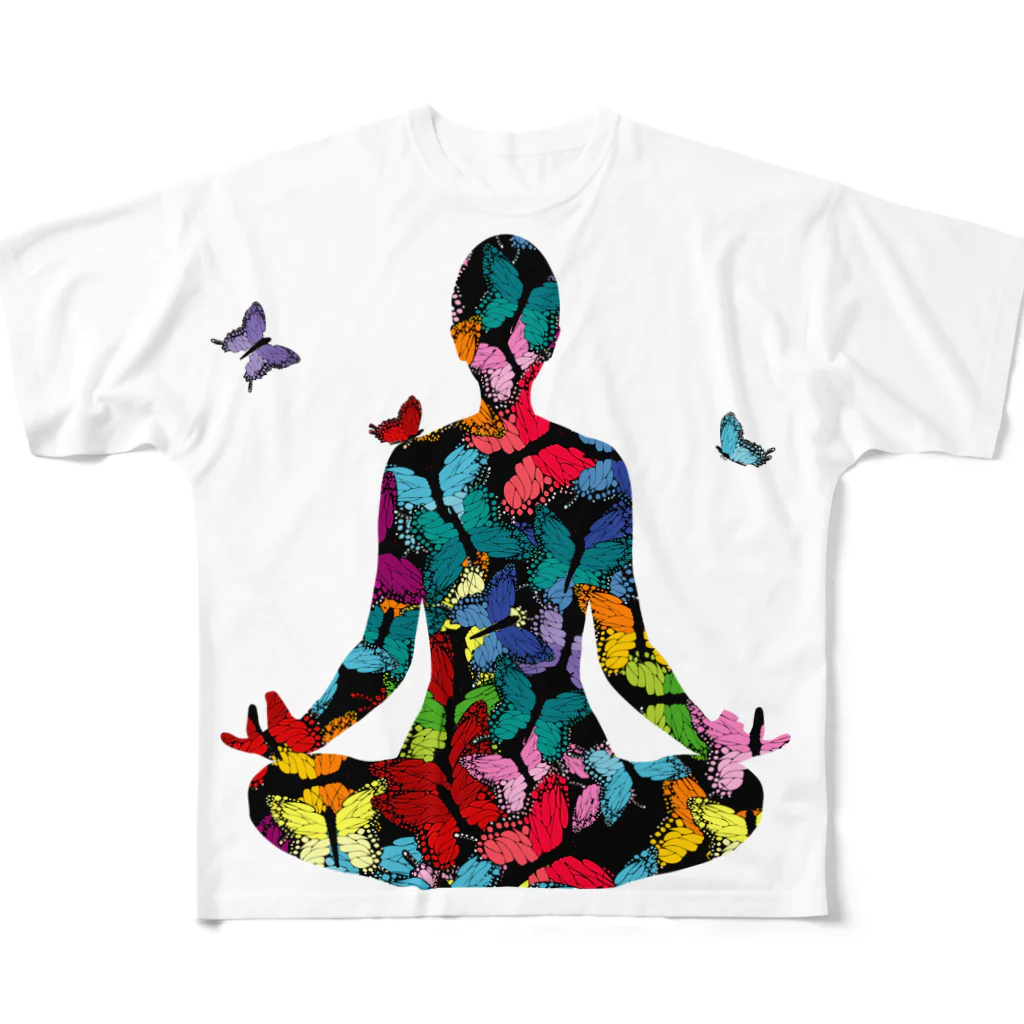 Spacy5 Official Onlineの蝶々　ヨギーニ All-Over Print T-Shirt