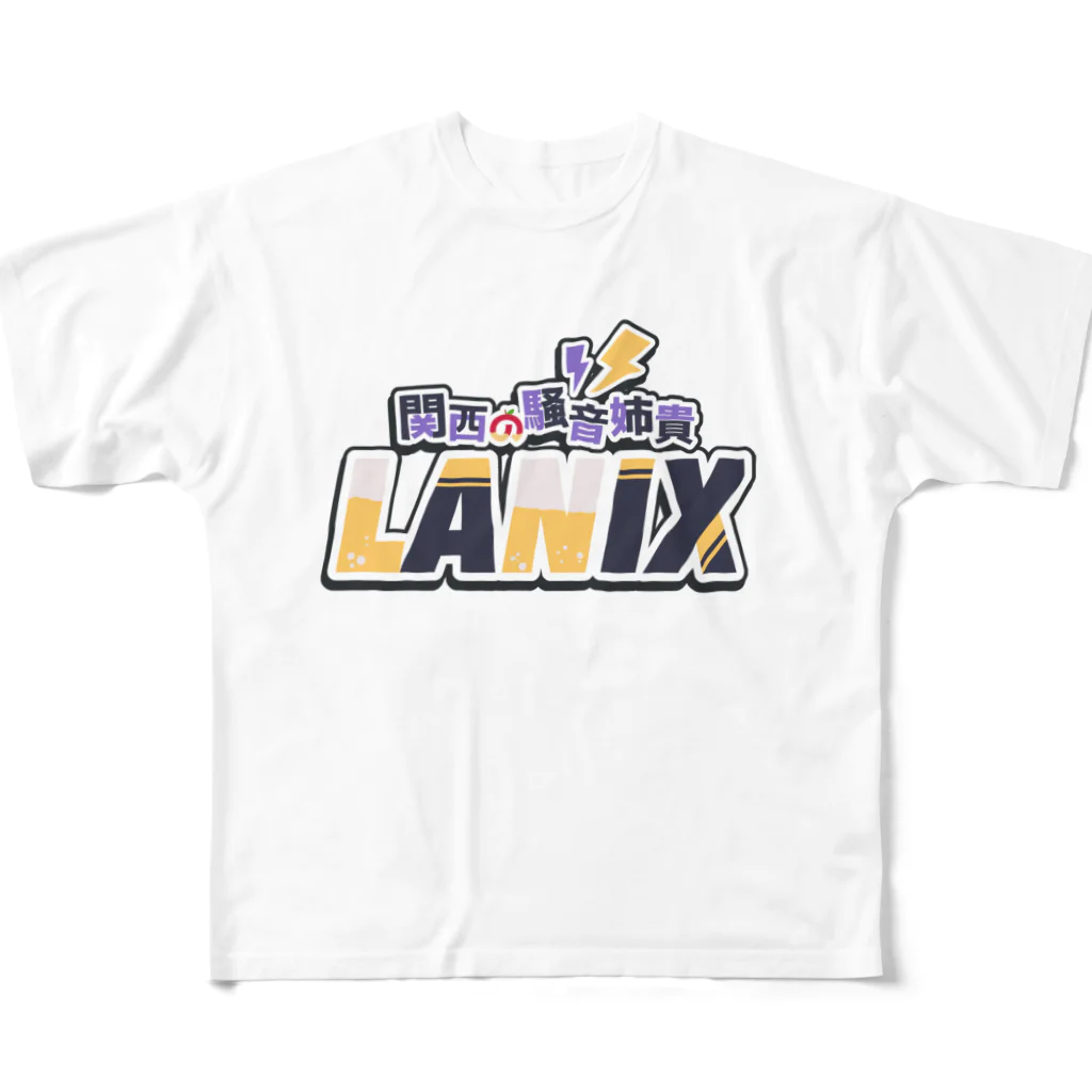 lanixのlanixロゴ フルグラフィックTシャツ