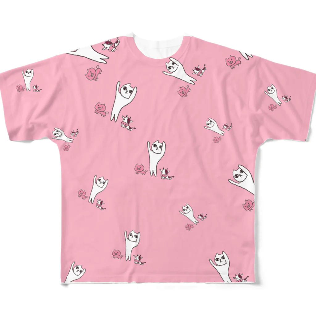 ウーのけんこう（ピンク） フルグラフィックTシャツ