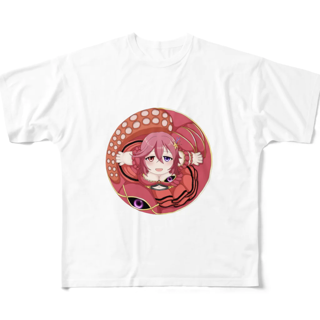 個人Vtuberテンタクル七海ショップSUZURI支店のまんまるテンタクル七海 All-Over Print T-Shirt