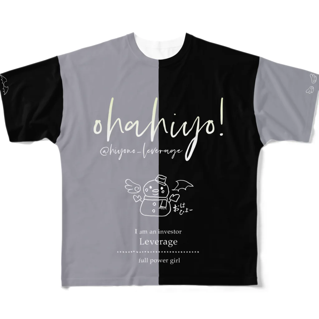 夢野Laboの【公式】株クラひよのTシャツ All-Over Print T-Shirt