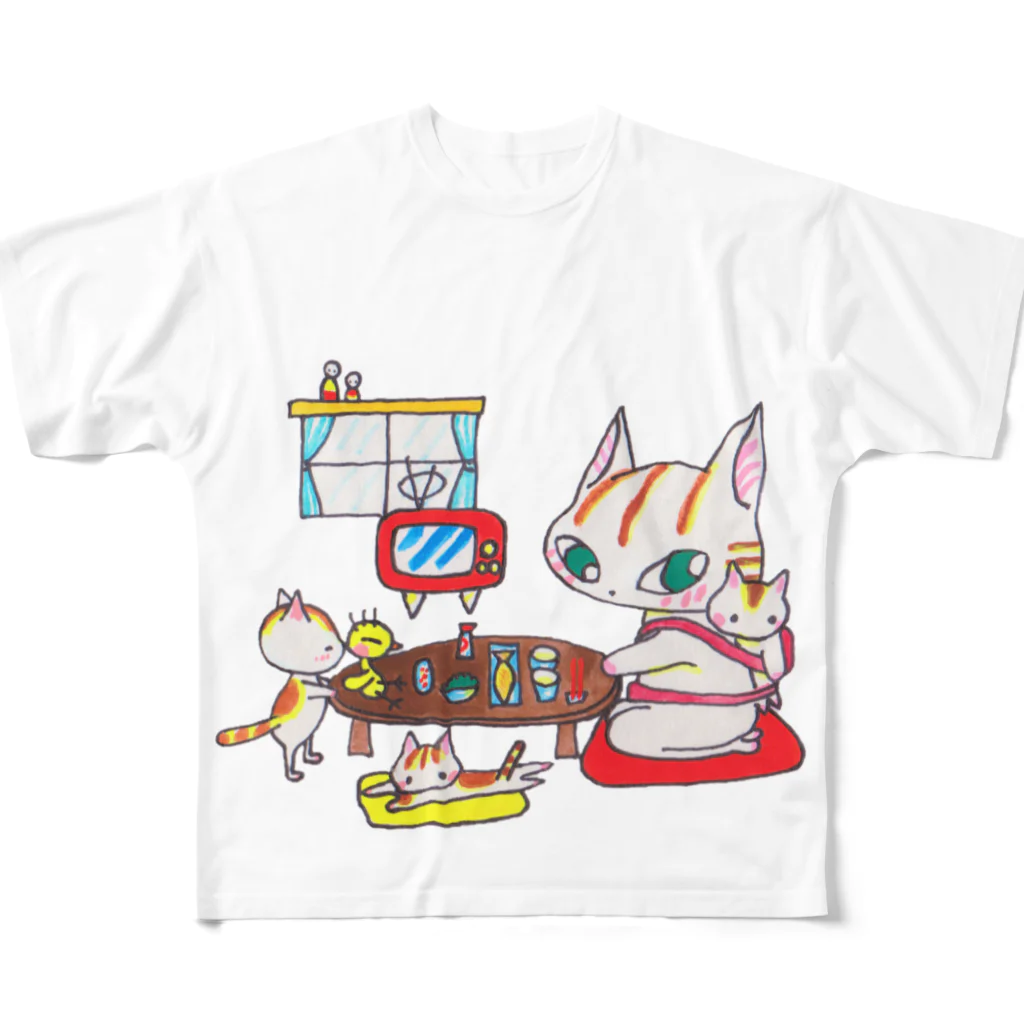 ネコリッチのお茶の間 All-Over Print T-Shirt