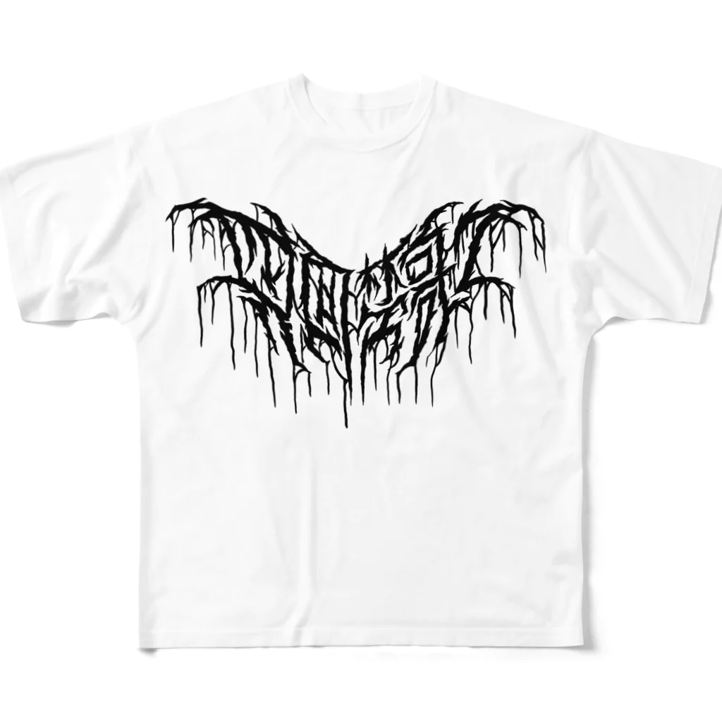 忍太郎の四字熟語 - 四面楚歌 Death Metal Logo デスロゴ All-Over Print T-Shirt