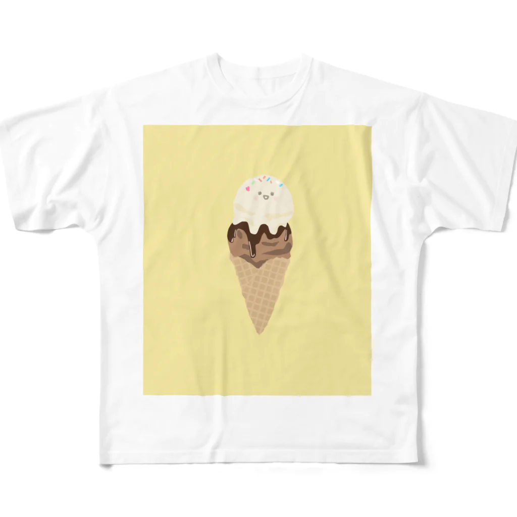 さきまるらんどのバニラアイスのバニラちゃん🍨 フルグラフィックTシャツ