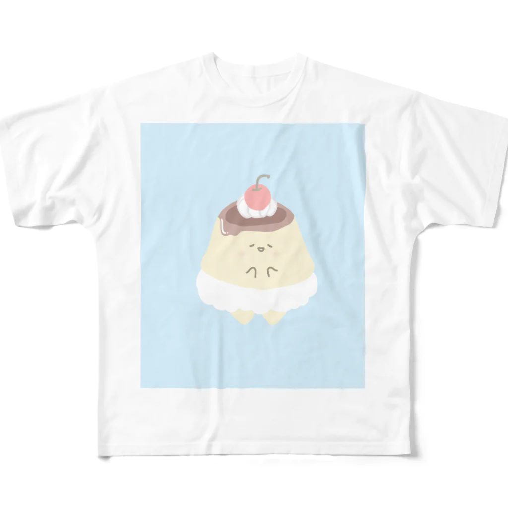 さきまるらんどのプリンのプリーツちゃん フルグラフィックTシャツ