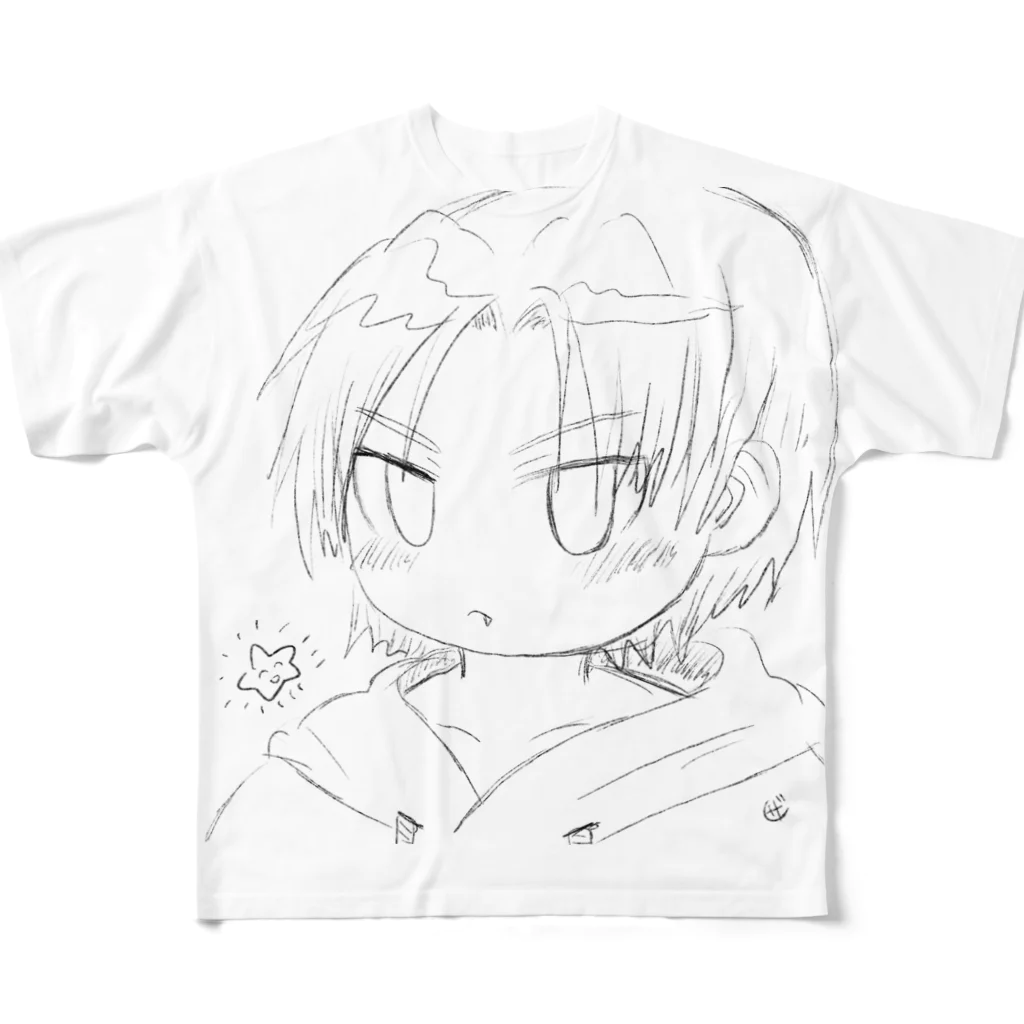 ザクロアメのほしにねがい フルグラフィックTシャツ