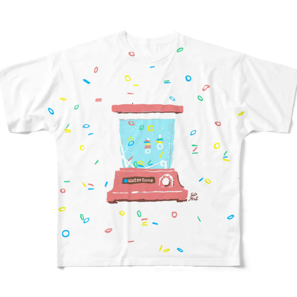 サトウノリコ*の【昭和】ウォーターゲーム（クリア） フルグラフィックTシャツ