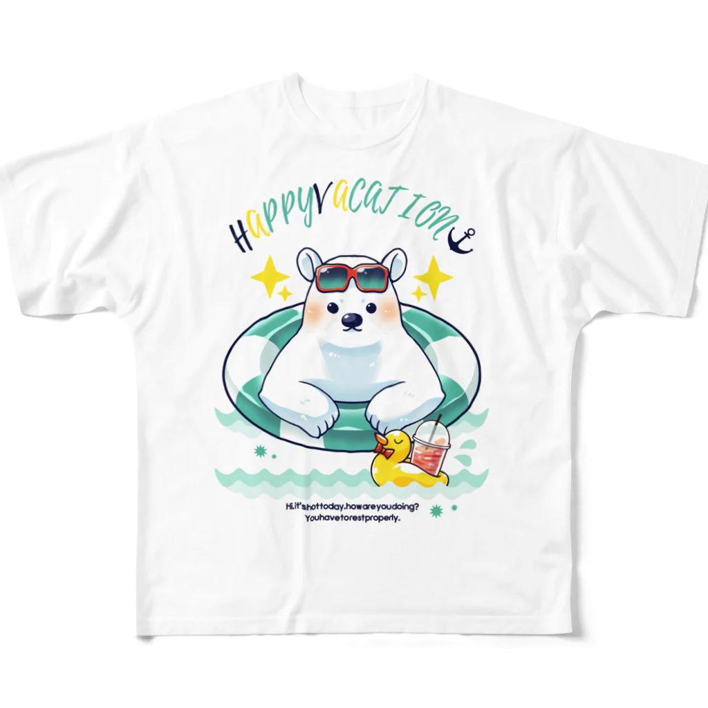 犬HouseのハッピーVACATION フルグラフィックTシャツ