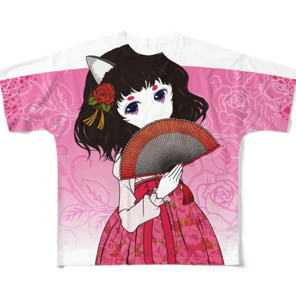 加藤 光雲のRose-design（扇子開きVer.） All-Over Print T-Shirt