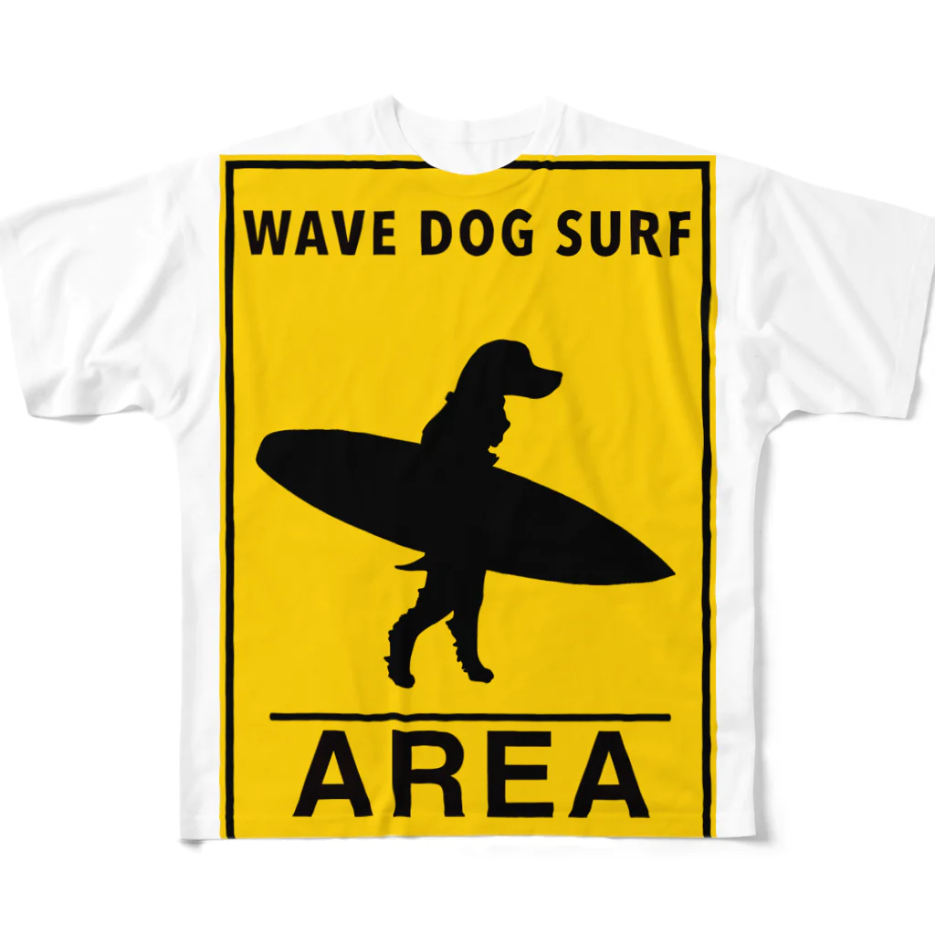 Dog On Boardのsurf  All-Over Print T-Shirt