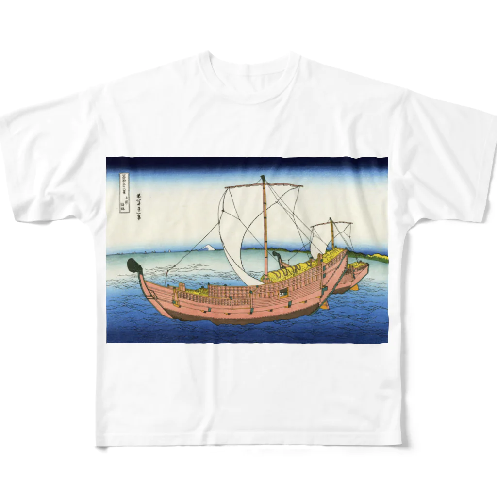 寿めでたや(ukiyoe)の葛飾北斎_冨嶽三十六景　上総ノ海路 All-Over Print T-Shirt