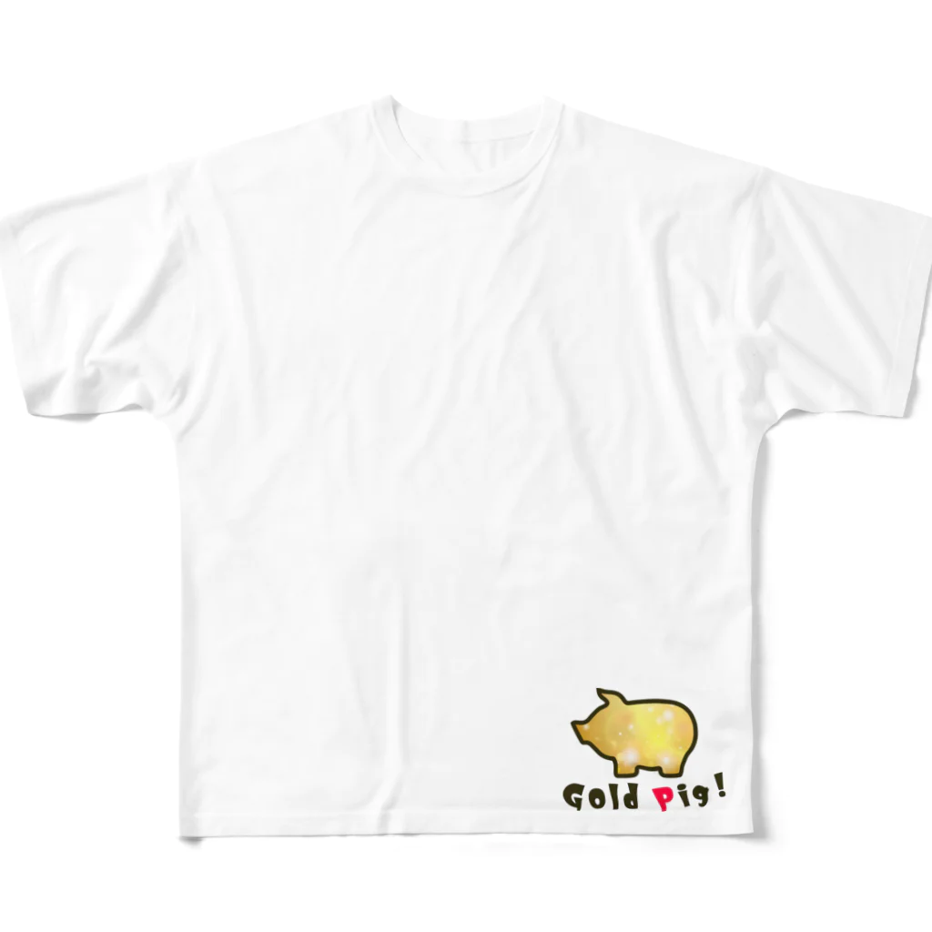 レアレアコクアのいいことありそう! 金運シリーズ　(ブタ Pig) All-Over Print T-Shirt