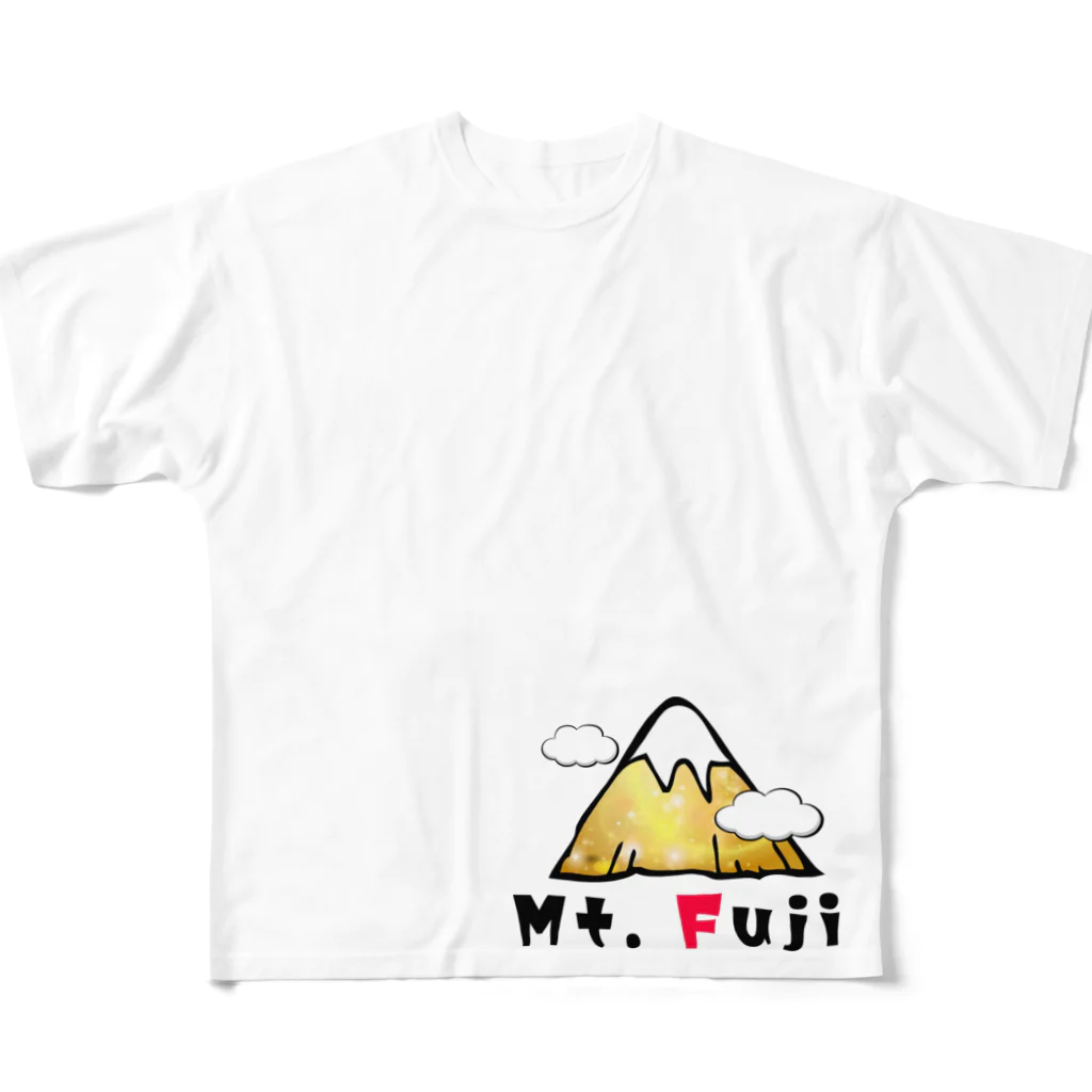 レアレアコクアのいいことありそう! 金運シリーズ　(富士山　Mt.Fuji) All-Over Print T-Shirt