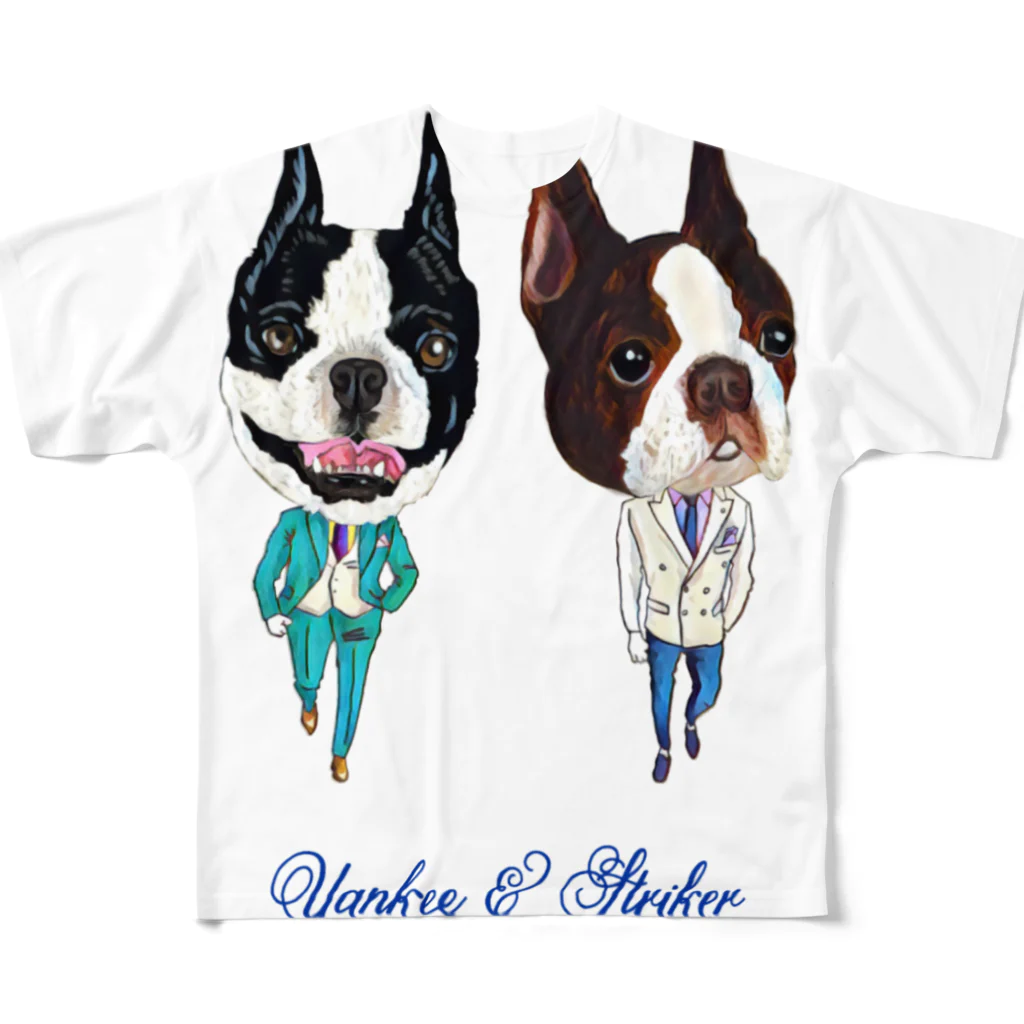 Dog On Boardのヤンキーストライカー All-Over Print T-Shirt