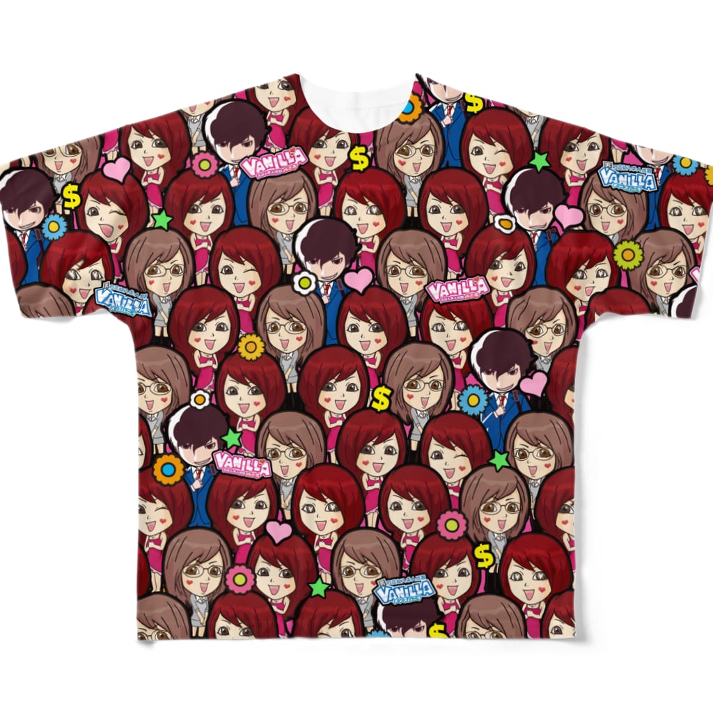 バニラde高収入ショップ［SUZURI店］のVANILLA ALL STARS All-Over Print T-Shirt