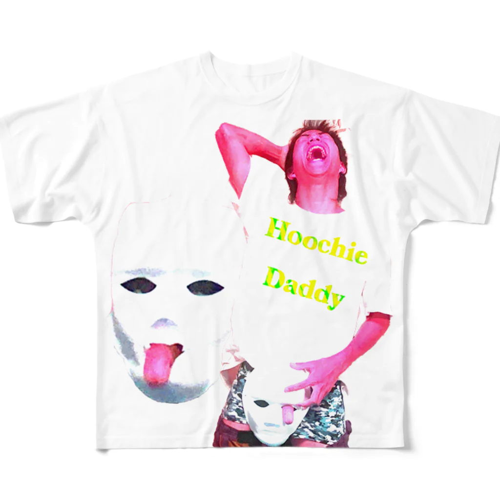 Tdk-voidのHoochie daddy 菊地 ピンク tシャツ フルグラフィックTシャツ