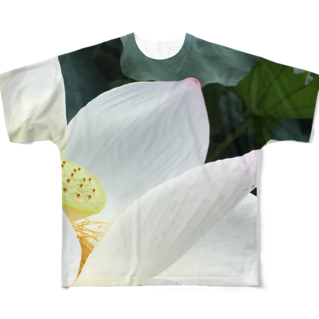 珈琲日和の水辺の花 フルグラフィックTシャツ