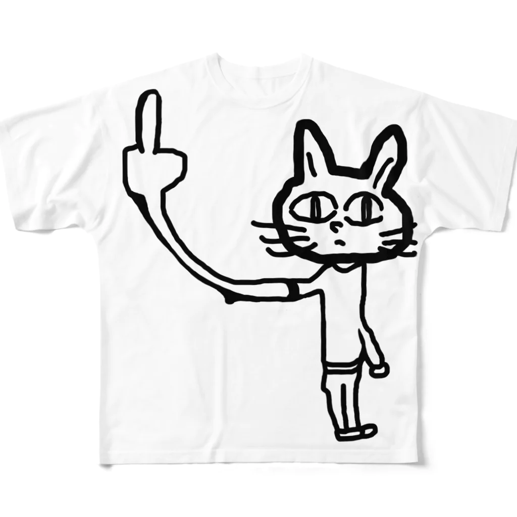 東風のクールなねこさん フルグラフィックTシャツ