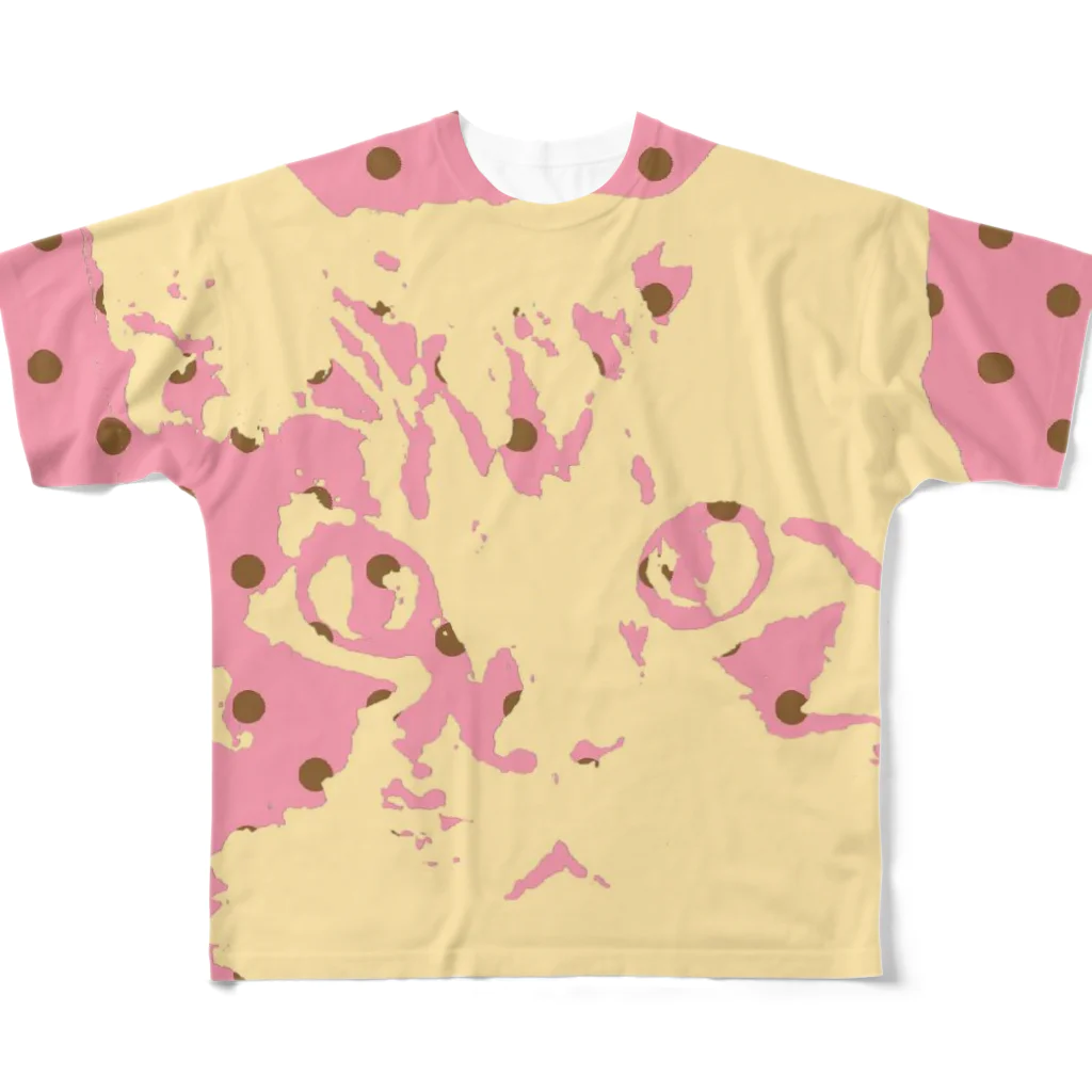 壁かべSHOP・SUZURI店の練乳いちご四角 All-Over Print T-Shirt