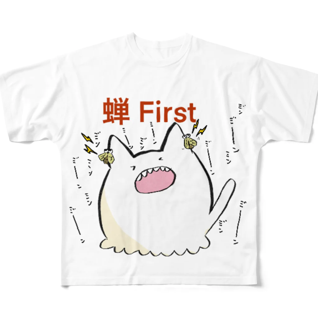 なぞネコの船の蝉First All-Over Print T-Shirt