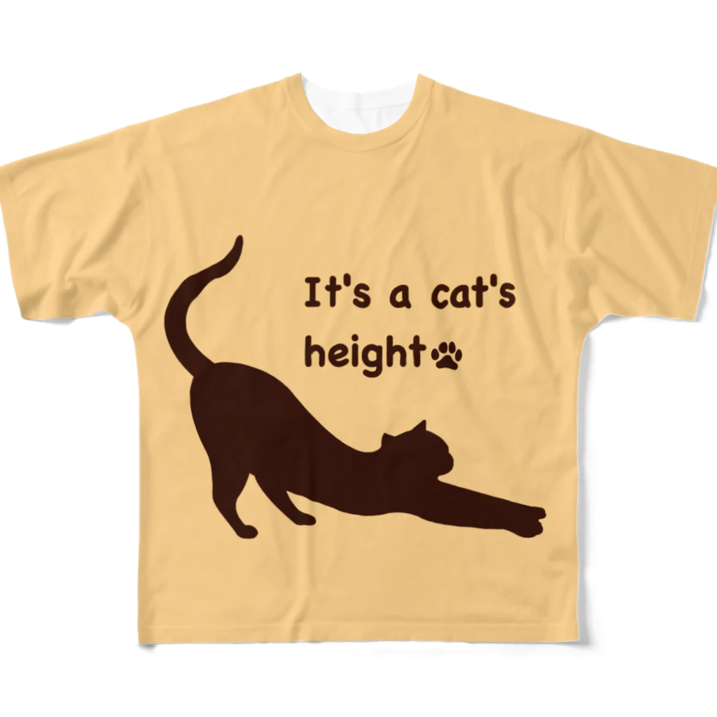 薈.collectionの背伸び猫🐱シリーズ フルグラフィックTシャツ