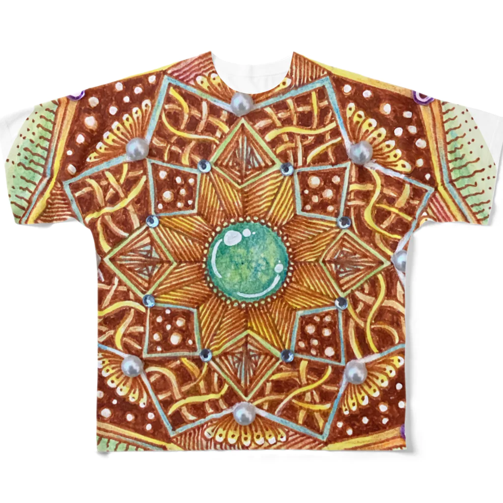 じぱんぐる-zipangle-のmandala-ゆめ All-Over Print T-Shirt