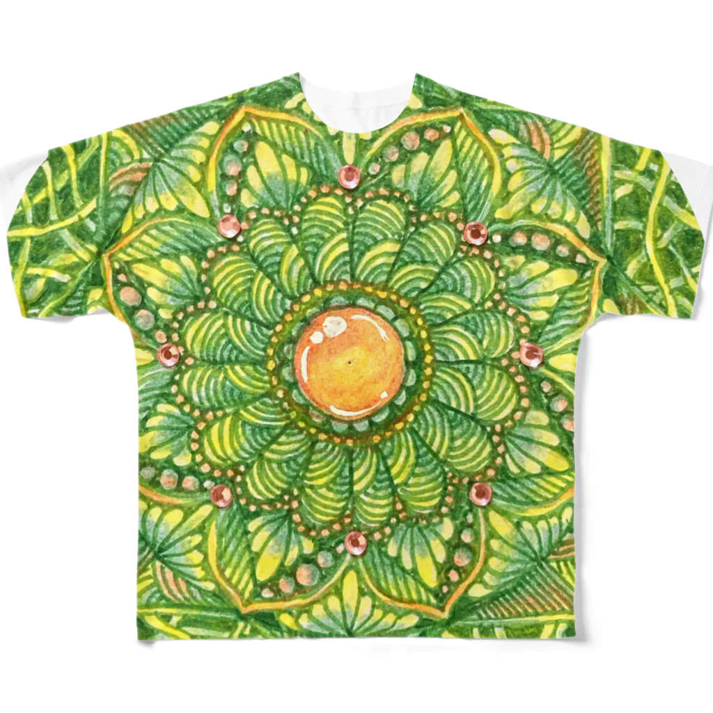 じぱんぐる-zipangle-のmandala-もりのなか フルグラフィックTシャツ