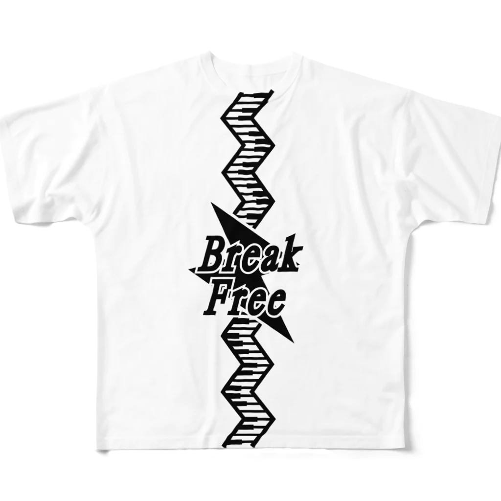 瑠愛☆ピアノ弾き語りの瑠愛breakfreeツアーグッズ フルグラフィックTシャツ