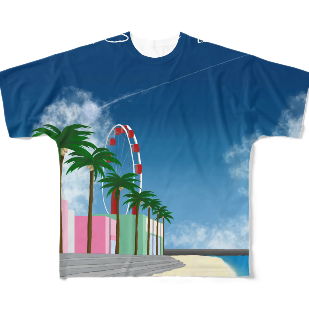 SEA SIDE BLUE feat.船井美玖/月山翔雲 OFFICIAL GOODS【公式】のSEA SIDE BLUE feat.船井美玖/月山翔雲 OFFICIAL GOODS All-Over Print T-Shirt