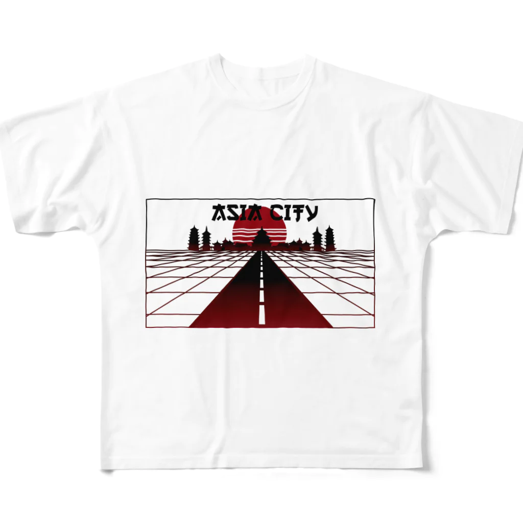 中華呪術堂（チャイナマジックホール）の vaporwave asiacity  All-Over Print T-Shirt