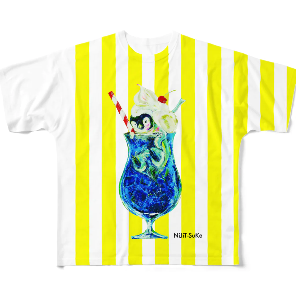 NiJi$uKeのペンギンクリームソーダー2022 フルグラフィックTシャツ