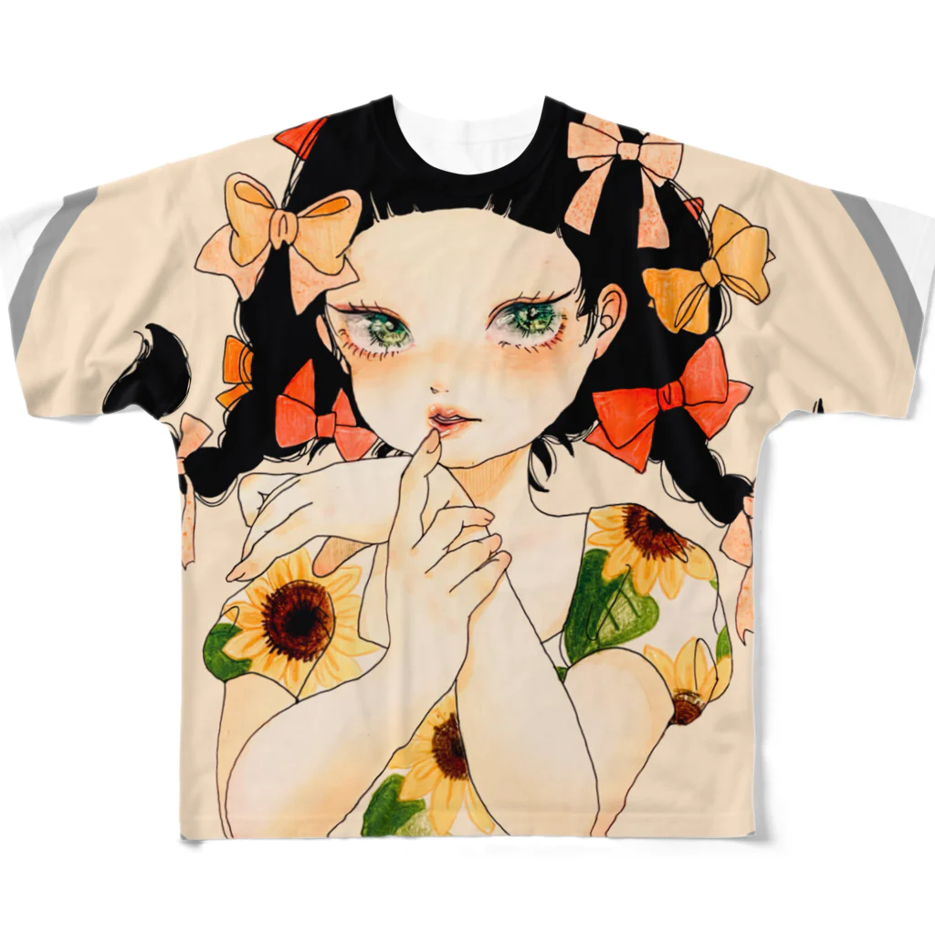 みみずのひまわりちゃん All-Over Print T-Shirt