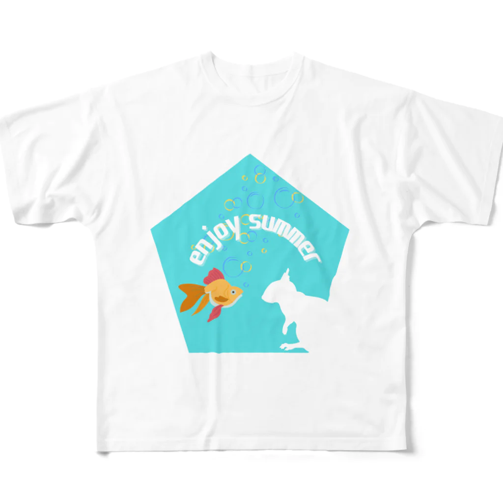 からふるなそらのりすと金魚がはじめまして！！(summer.ver) フルグラフィックTシャツ