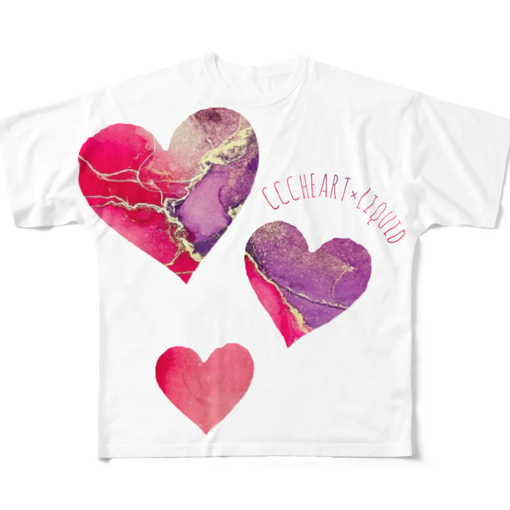 Liquid_Tshirt plusＳのCCCHEART × Liquid コラボ作品 All-Over Print T-Shirt